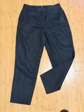 Banana Republic - Black Straight-Leg Linen Pants